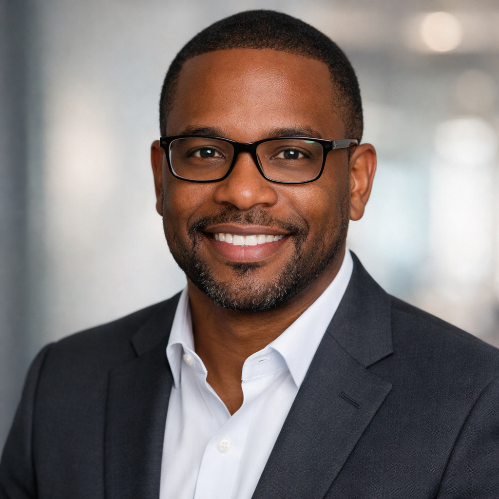 Professional Headshot of Man with Glasses in Suit Jacket